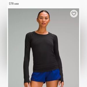 Lululemon Swiftly Tech long sleeve top. Black size 6